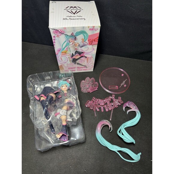 Hatsune Miku AMP Figure Happy Cat Ver. Birthday 2021 Taito VOCALOID EUC - US SEL - Picture 1 of 11
